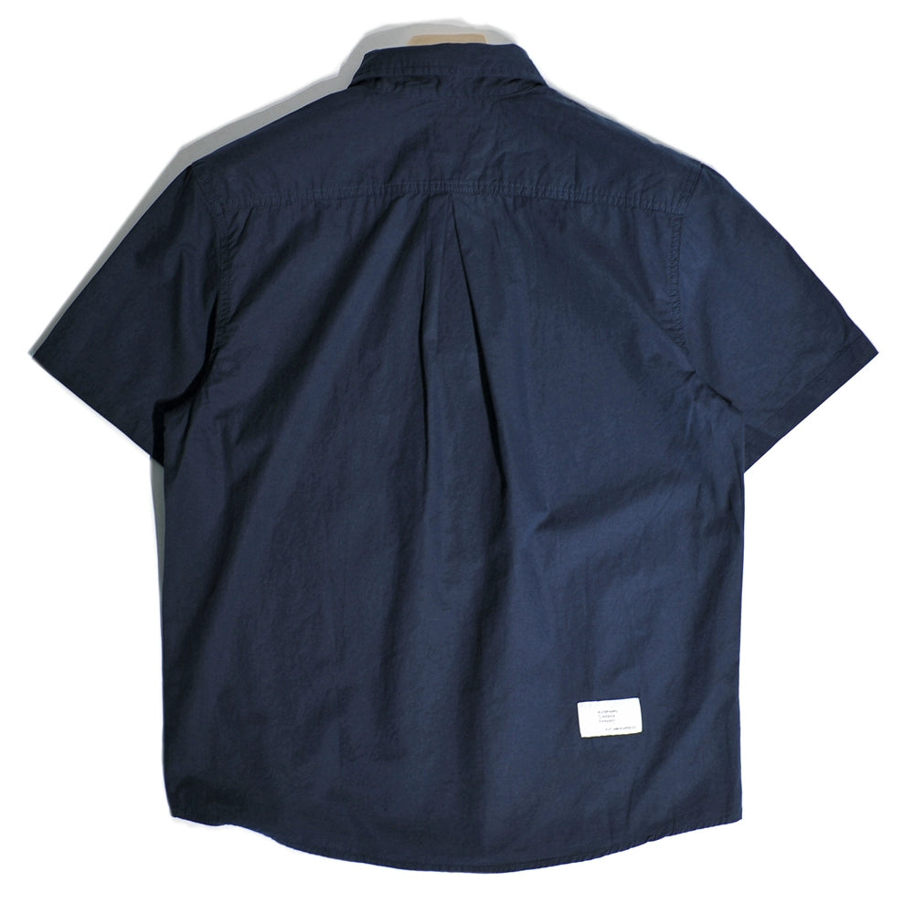 Hong Kong-style handsome half-open collar pullover overalls short-sleeved Japanese retro CityBoy loose cotton casual shirt