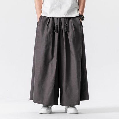 Cotton Linen Wide-Leg Pants – Japanese Bell Bottom Loose Unisex – Japanese vintage | fall outfits 2026 | fall winter outfits | classy winter outfits | lazy comfy outfits | japanese streetwear | vintage workwear | yamalin clothes | Yamalinclothes