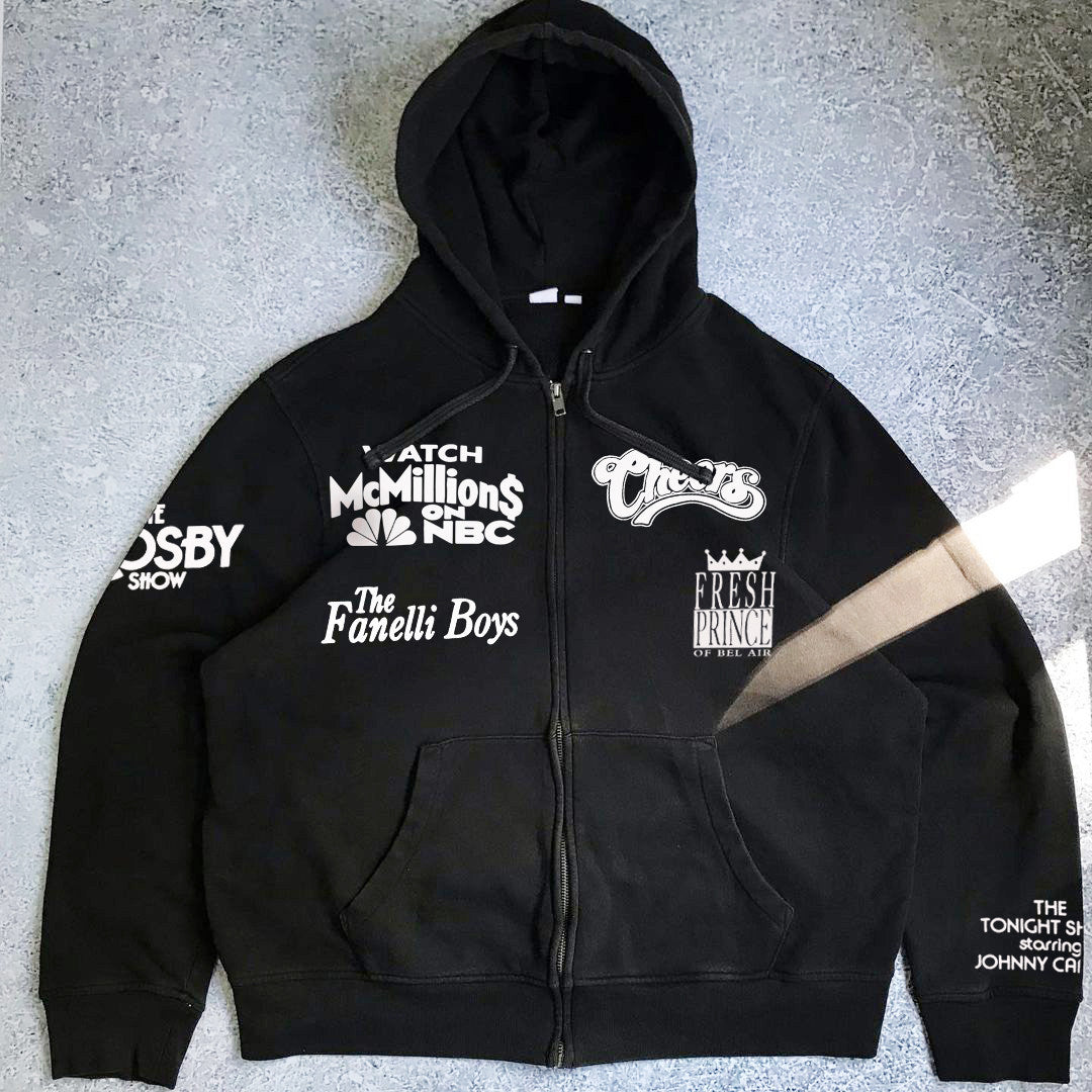 Vintage American Retro Zip-Up Sweatshirt – High Street Unisex Casual