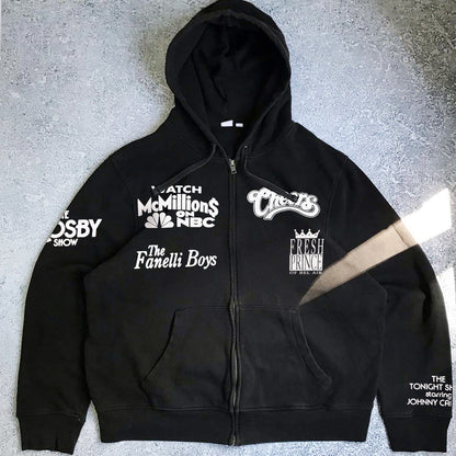 Vintage American Retro Zip-Up Sweatshirt – High Street Unisex Casual