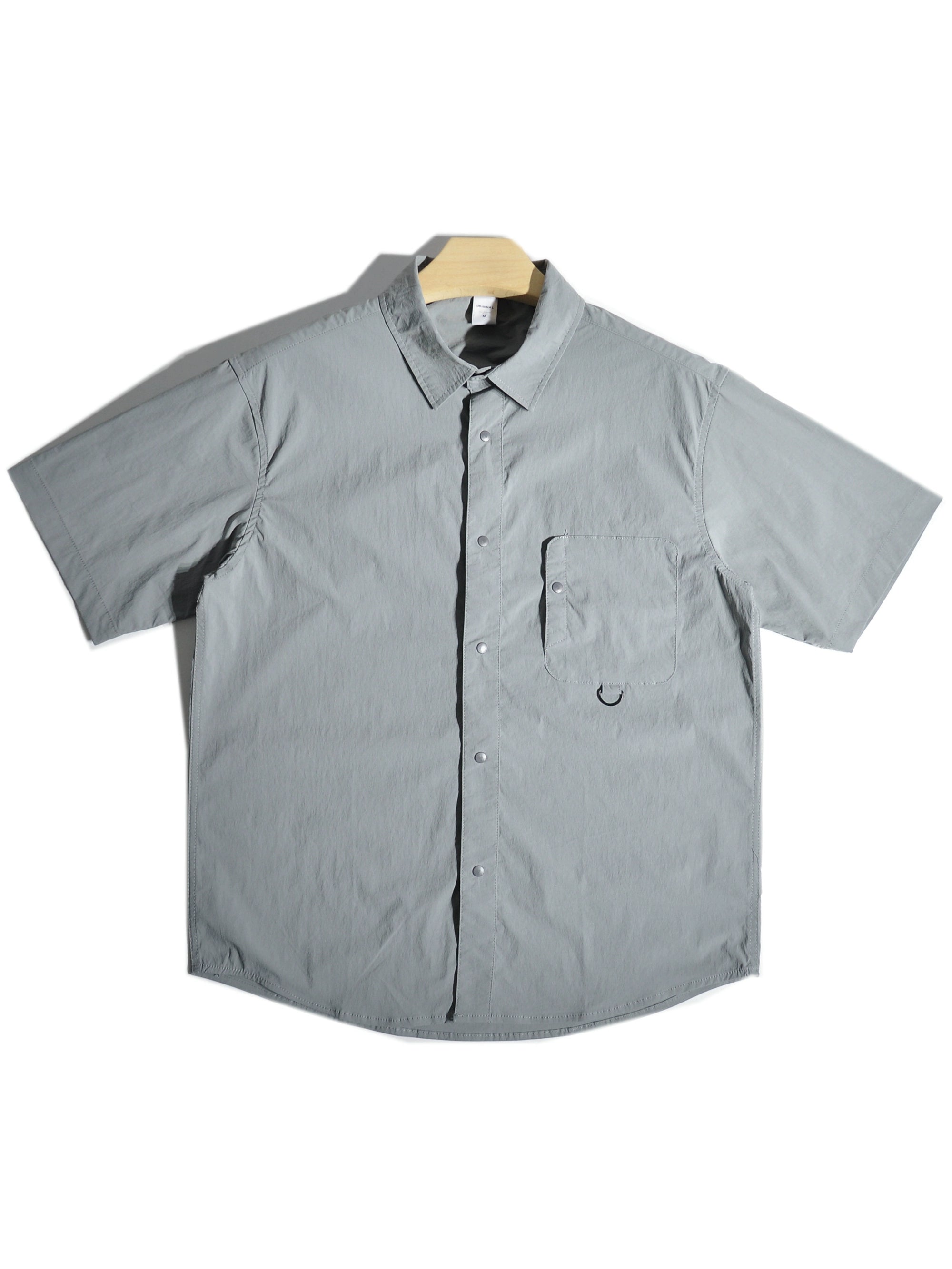 Summer thin quick-drying mountain outdoor functional wind pocket cargo short-sleeved shirt Japanese loose casual shirt men