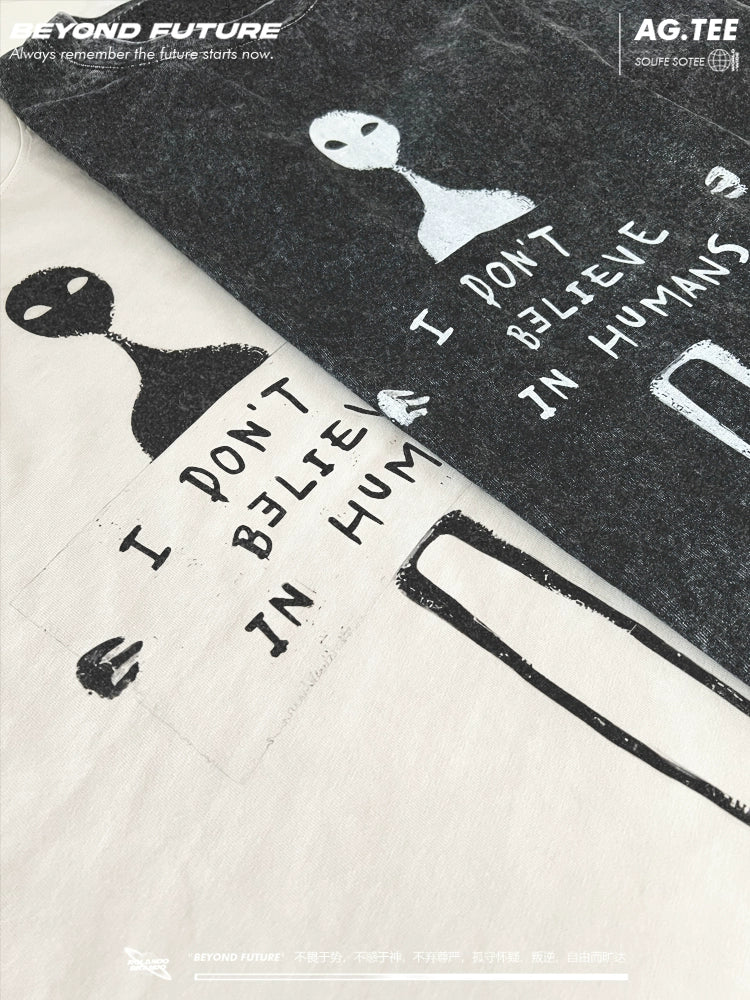 American retro washed old heavy fashion brand Europe and America oversize neutral short sleeve