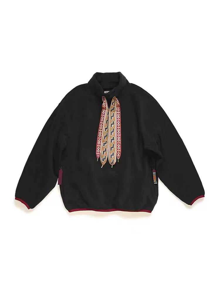 20AW Hirata Kazuhiro Japanese casual color streamer turtleneck fleece pullover sweater jacket