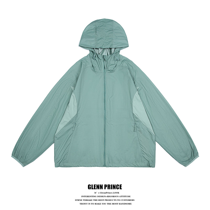 Mountain UPF50+ Mesh Patchwork Hood Light Sunscreen Clothing Men's 2025 Summer Couple Sunscreen Clothing