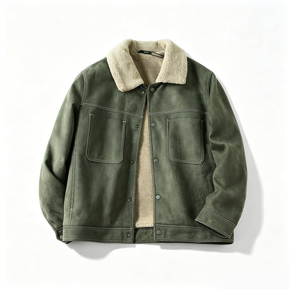 Suede Fleece Workwear Jacket – American Retro Thick Warm Unisex – Japanese vintage | fall outfits 2026 | fall winter outfits | classy winter outfits | lazy comfy outfits | japanese streetwear | vintage workwear | yamalin clothes | Yamalinclothes
