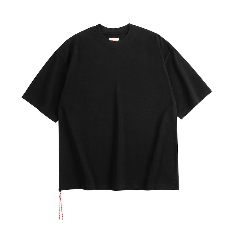 Japanese summer heavy 320g short-sleeved T-shirt small red rope city boy short tee