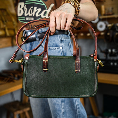 Vintage bags, niche soft leather handmade bags, leather small square bags, women's crossbody wide straps, top layer cowhide tote bags – Japanese vintage | yamalin clothes | Yamalinclothes