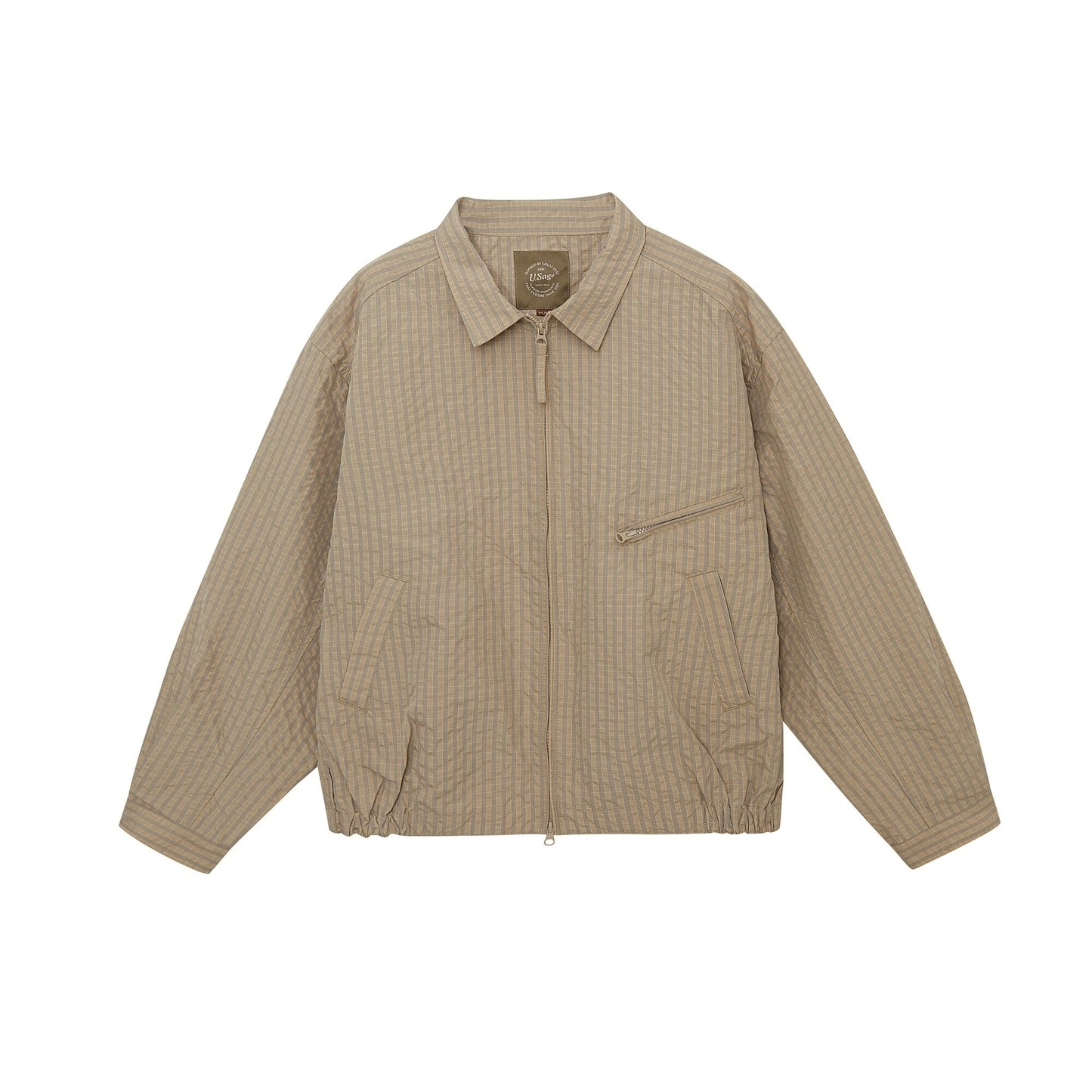 FW24 Vintage Harrington Jacquard Jacket - Yamalin Plaid Texture Memory Fabric Lapel Jacket