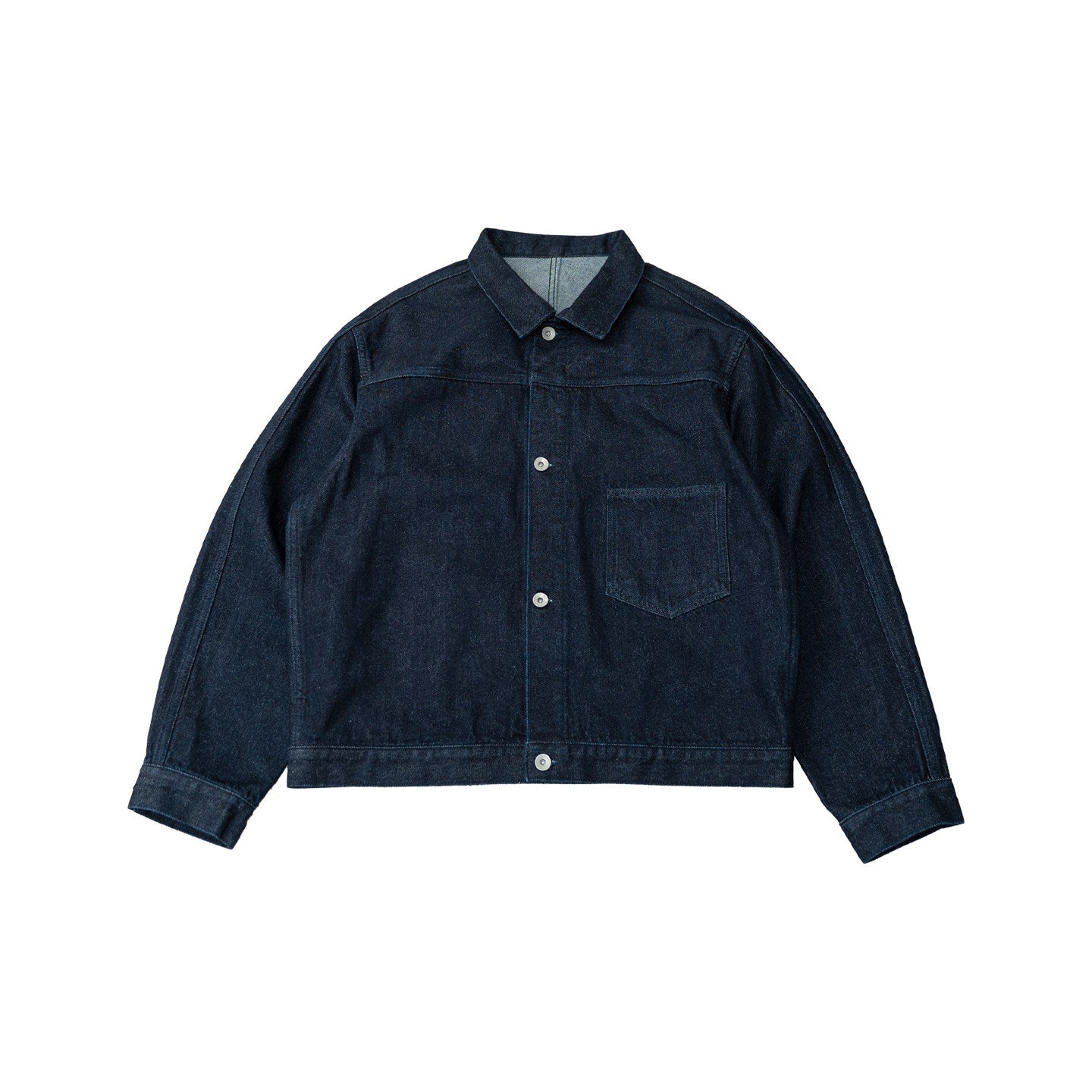 Single Pocket Short Denim Jacket – Loose Unisex Casual Streetwear