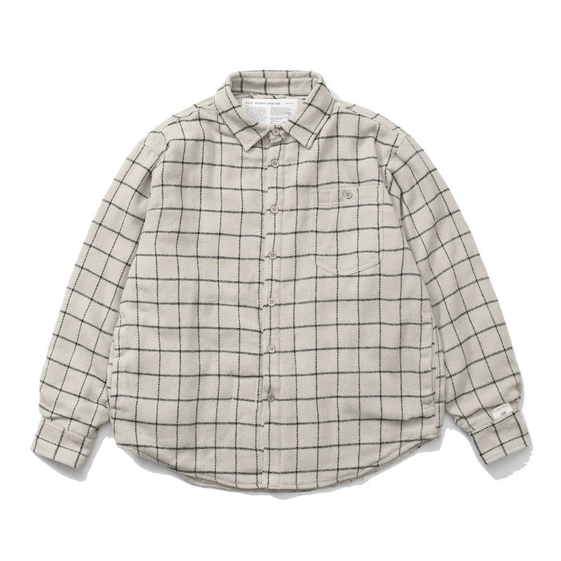 Plaid long-sleeved shirt jacket cotton padded autumn and winter shirt