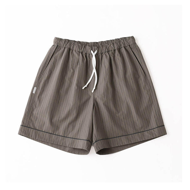 Japanese summer hand-painted stripes loose drawstring elastic trend casual sports shorts