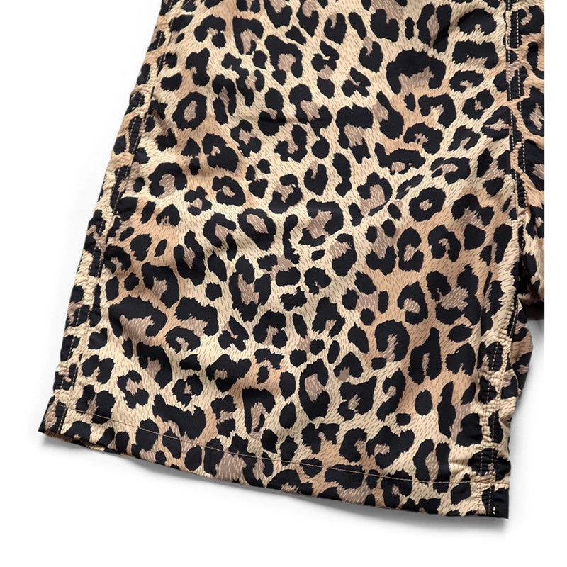 quick-drying leopard print Japanese nylon loose men's and women's casual shorts