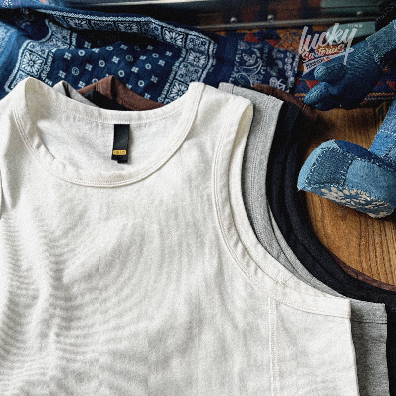 Summer cotton 320g sweat vest youth casual loose sleeveless T-shirt