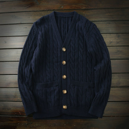 A small amount of goodies! Heavy all-wool! Foreign trade tail list men's autumn and winter thickened knitted cardigan sweater jacket tide
