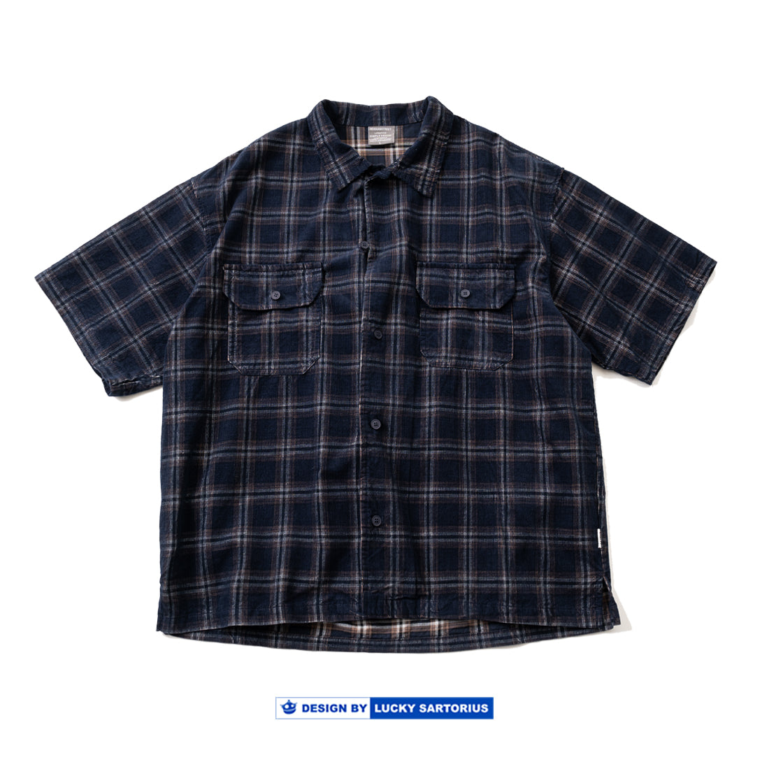 Japanese retro cityboy summer plaid short-sleeved shirts for men and women