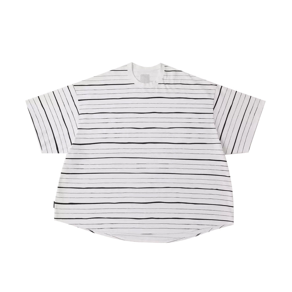 S.F.C 25ss Japanese Hand-Painted Striped Short Sleeve T-Shirt Extra-wide Fit T-Shirt Men's and Women's Silhouette T-Shirt Tops