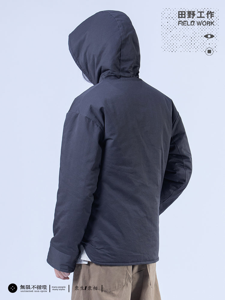 Q Infinite No Cycle No Closed D Original Men's Winter Hooded Slightly Loose Double-sided Short Padded Jacket