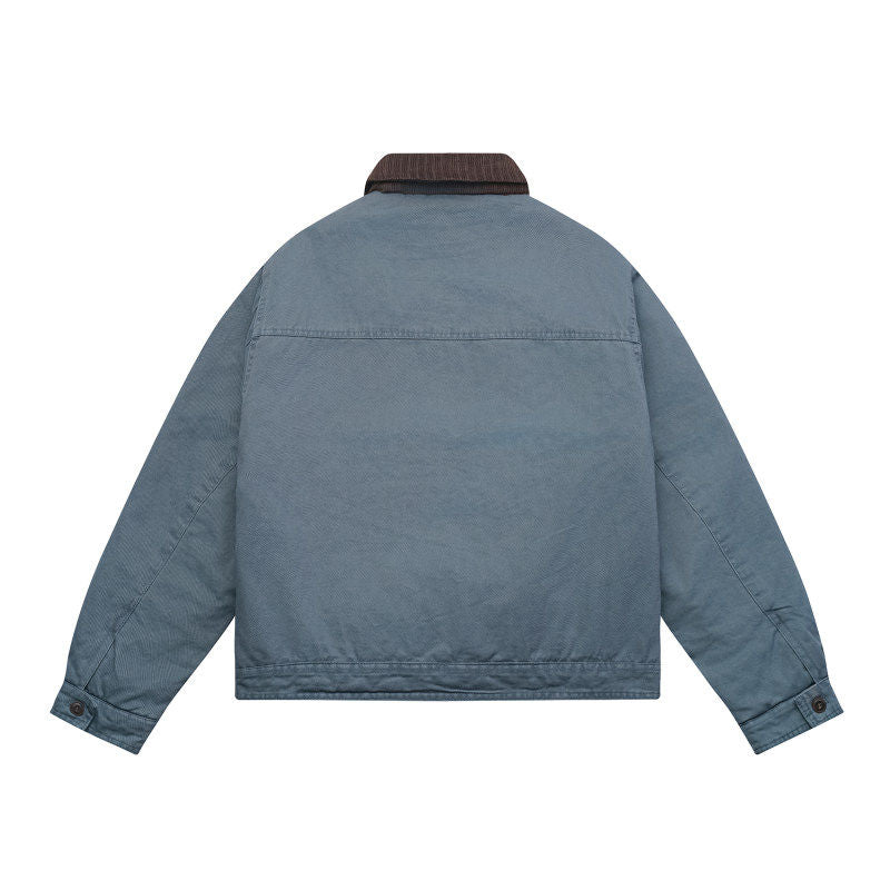 Detroit Cropped Padded Jacket – Vintage Workwear Cotton Barn Coat for Men Winter | Japanese vintage | yamalin clothes | Yamalinclothes