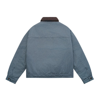 Detroit Cropped Padded Jacket – Vintage Workwear Cotton Barn Coat for Men Winter | Japanese vintage | yamalin clothes | Yamalinclothes