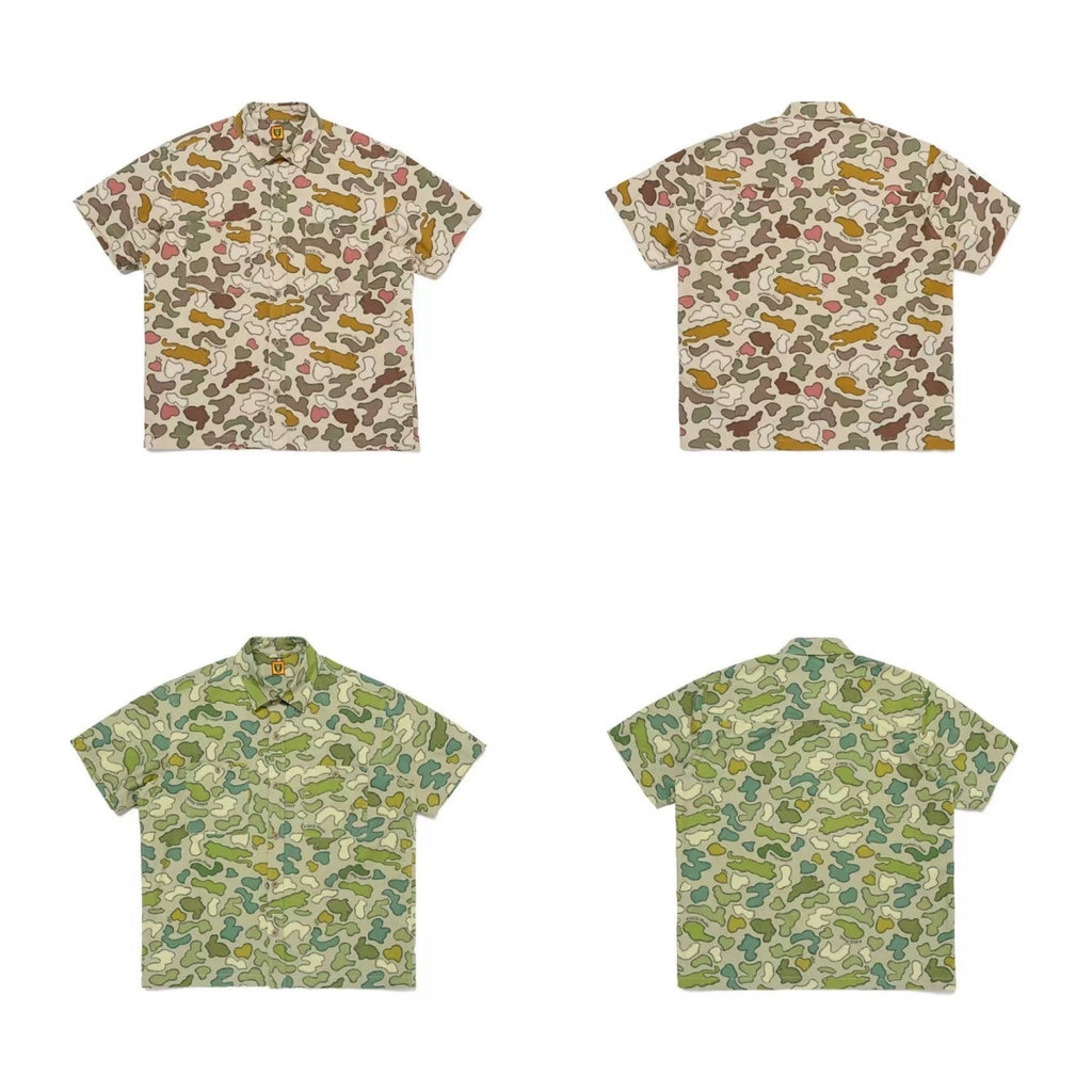 Japanese summer full print short sleeve shirt thin loose casual Hawaiian style