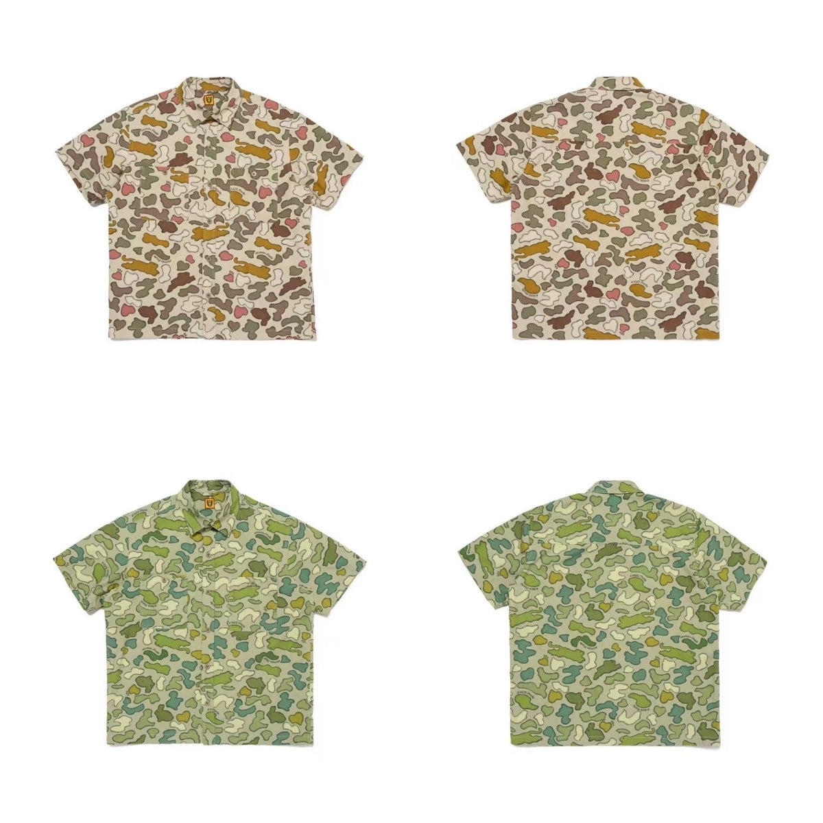 Japanese summer full print short sleeve shirt thin loose casual Hawaiian style