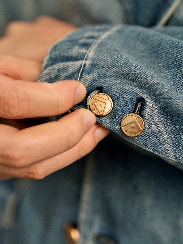 2025 Spring and Autumn New Single-Breasted Wash Denim Jacket Japanese ivy