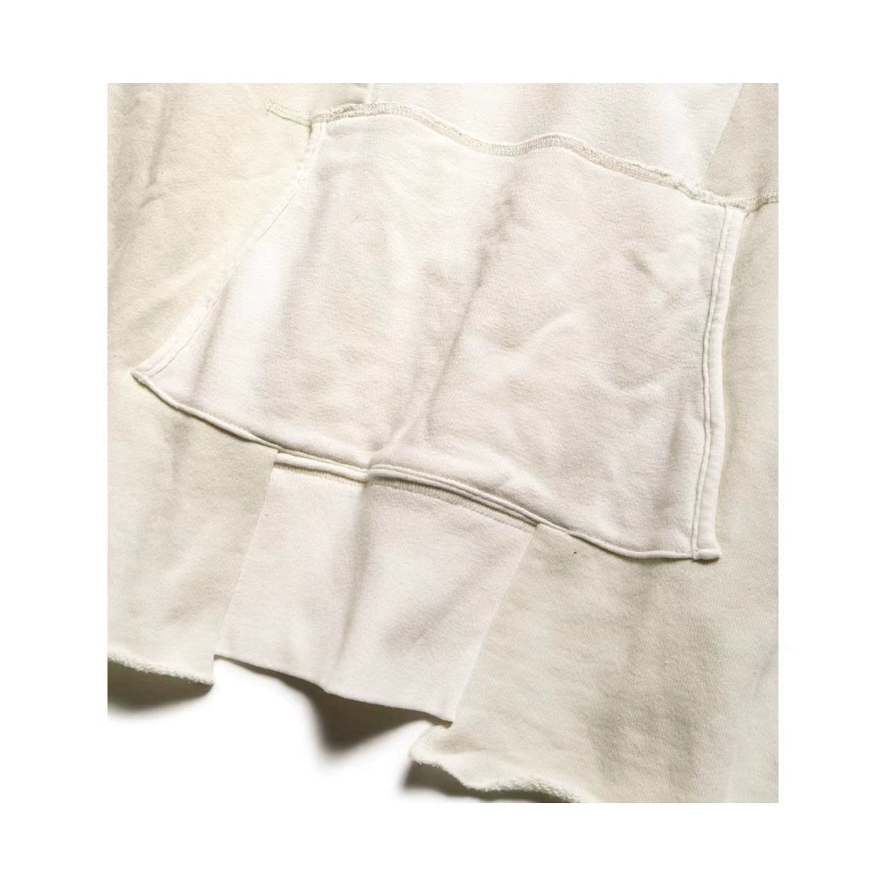 22AW Washed Cotton Ripped Striped Hooded Loose Sweatshirt