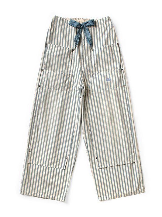 25AW Japanese casual cotton and linen striped distressed logging pants straight-leg pants