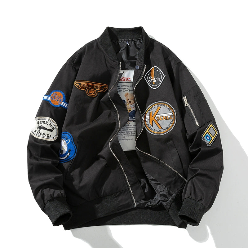 Retro Locomotive Bomber Jacket – Thickened Baseball Style (Unisex)