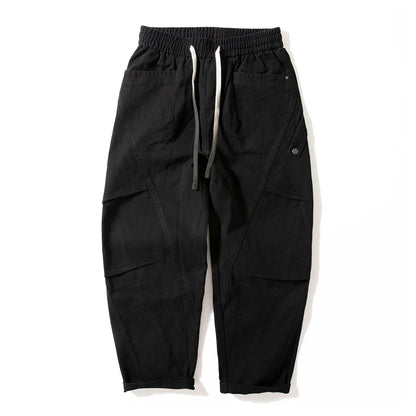 Cotton Pants – Diagonal Seams & Drawstring Waist | Yamalin clothes | Vintage workwear outfit for men