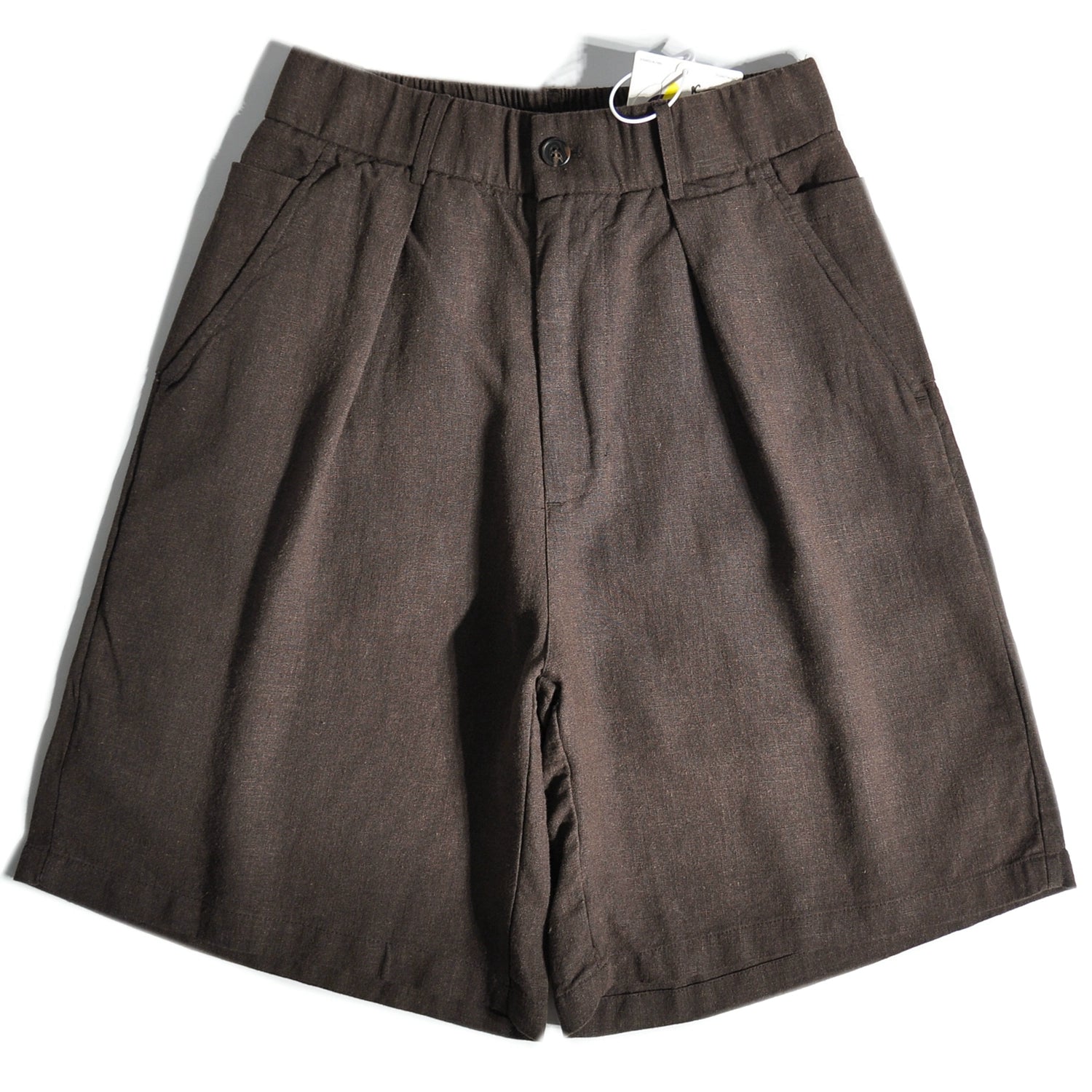 Ramie pendulous profile shorts loose wide leg casual tencel pants