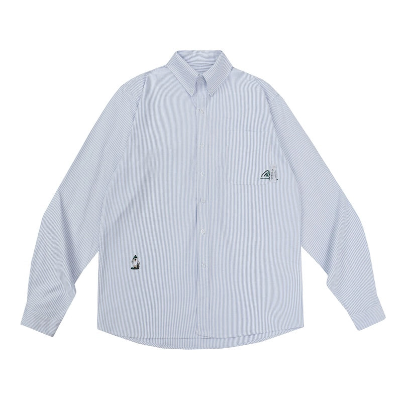 Striped long sleeve shirt city boy pure cotton oxford