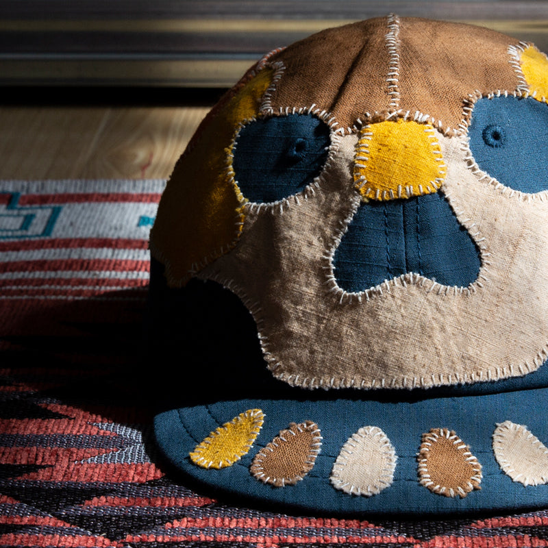 Handmade stickers embroidered short brim cap cartoon skull hat men and women