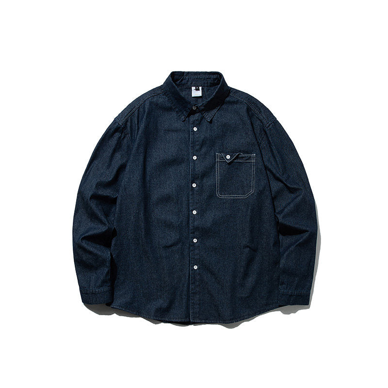 Denim Shirt – Washed Finish & Button Chest Pocket | Yamalinclothes