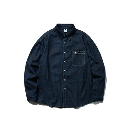 Denim Shirt – Washed Finish & Button Chest Pocket | Yamalinclothes