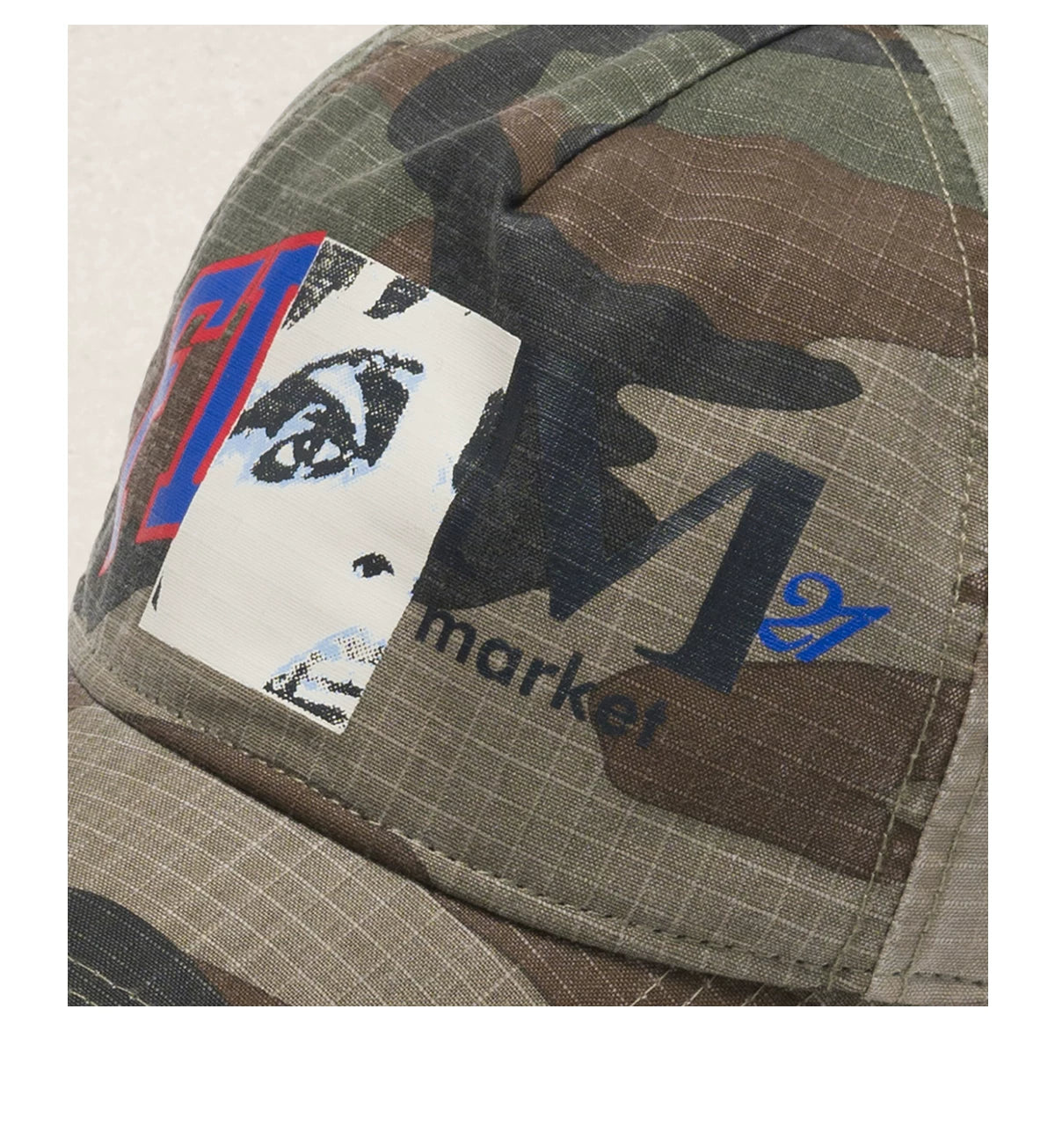 Camo Screen-Print Curved Brim Baseball Cap – American Vintage Unisex – cap | japanese streetwear | vintage workwear | unisex | Yamalinclothes