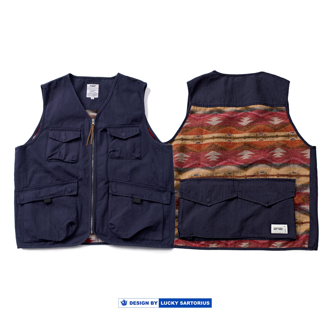 23 A/W vintage ethnic style multi-pocket military style vest young men and women Japanese loose and versatile vest jacket