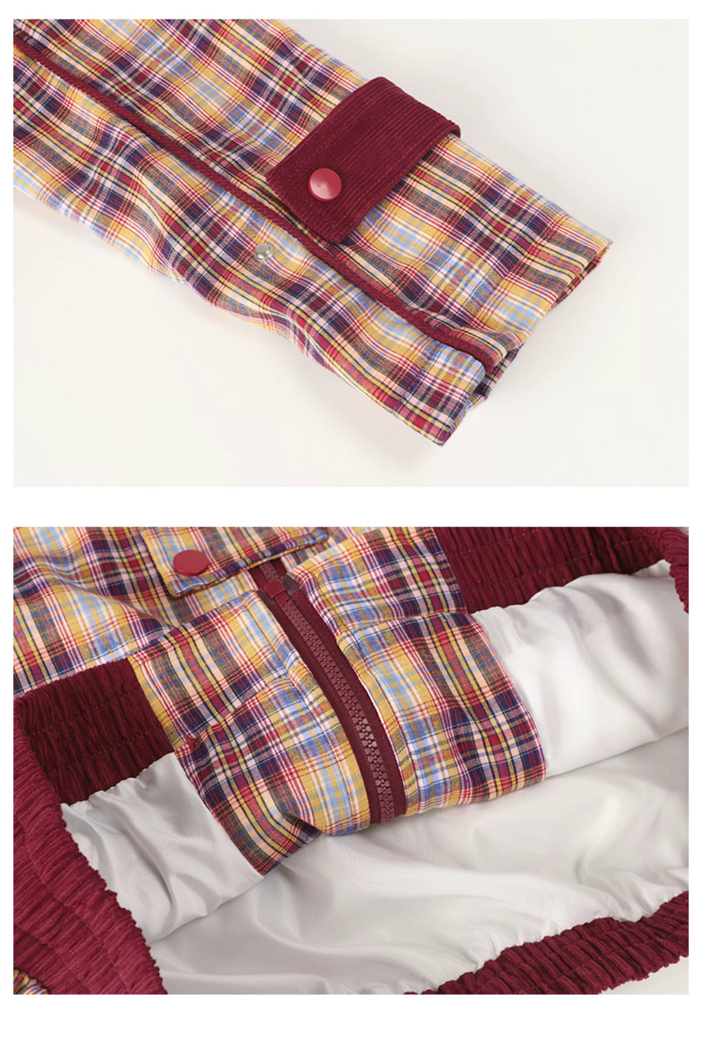 Plaid Embroidery Contrast Casual Jacket – Hold Colour Unisex