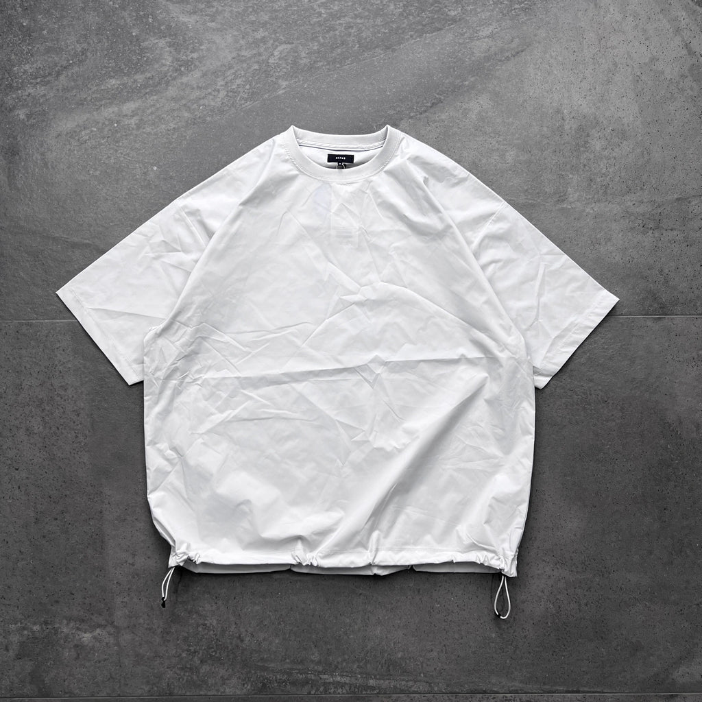 Japanese outdoor sports skills quick-drying hem drawstring round collar short-sleeved T-shirt