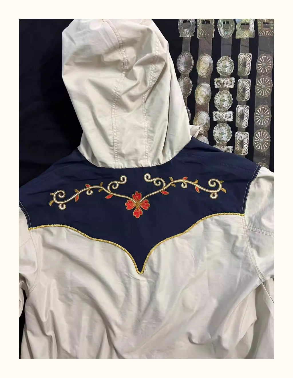 Floral embroidery ethnic wind stormcoat jacket