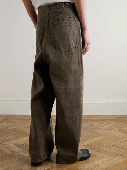 Independent kapital Kazuhiro Hirata style 25SS vertical stripe splicing retro casual loose trousers