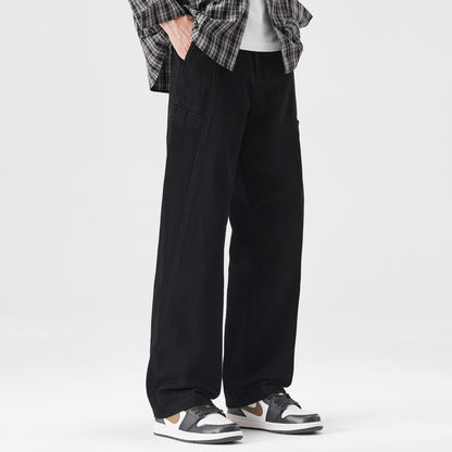 Spring New Cotton Japanese Ami Clicker Straight Cargo Pants Men's Trendy Wide-Leg Slacks | Japanese vintage | yamalin clothes | Yamalinclothes