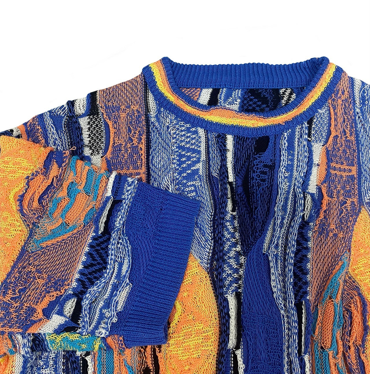 Vintage Japanese vintage jacquard ethnic style knit pullover short sleeve cross-border large size