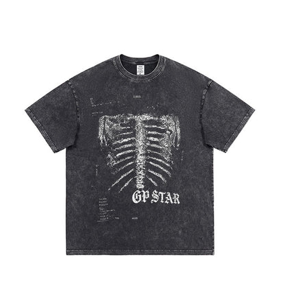 American Printed Short Sleeve Cotton Shirt – Loose Fit Hip-Hop Streetwear Tee for Men – Japanese vintage | yamalin clothes | Yamalinclothes