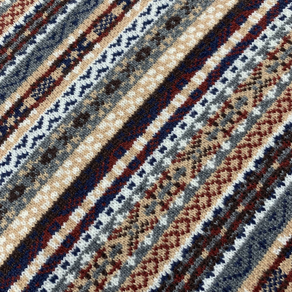 American vintagejacquard knit ethnic style pullover sweater