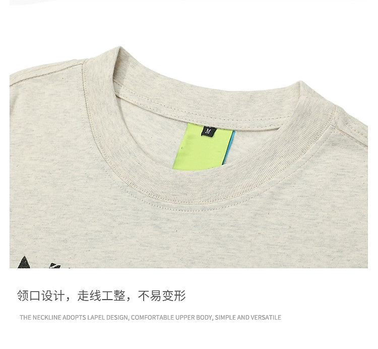 Fun Burger pure cotton short sleeve men's fashion brand lazy loose casual summer T-shirt