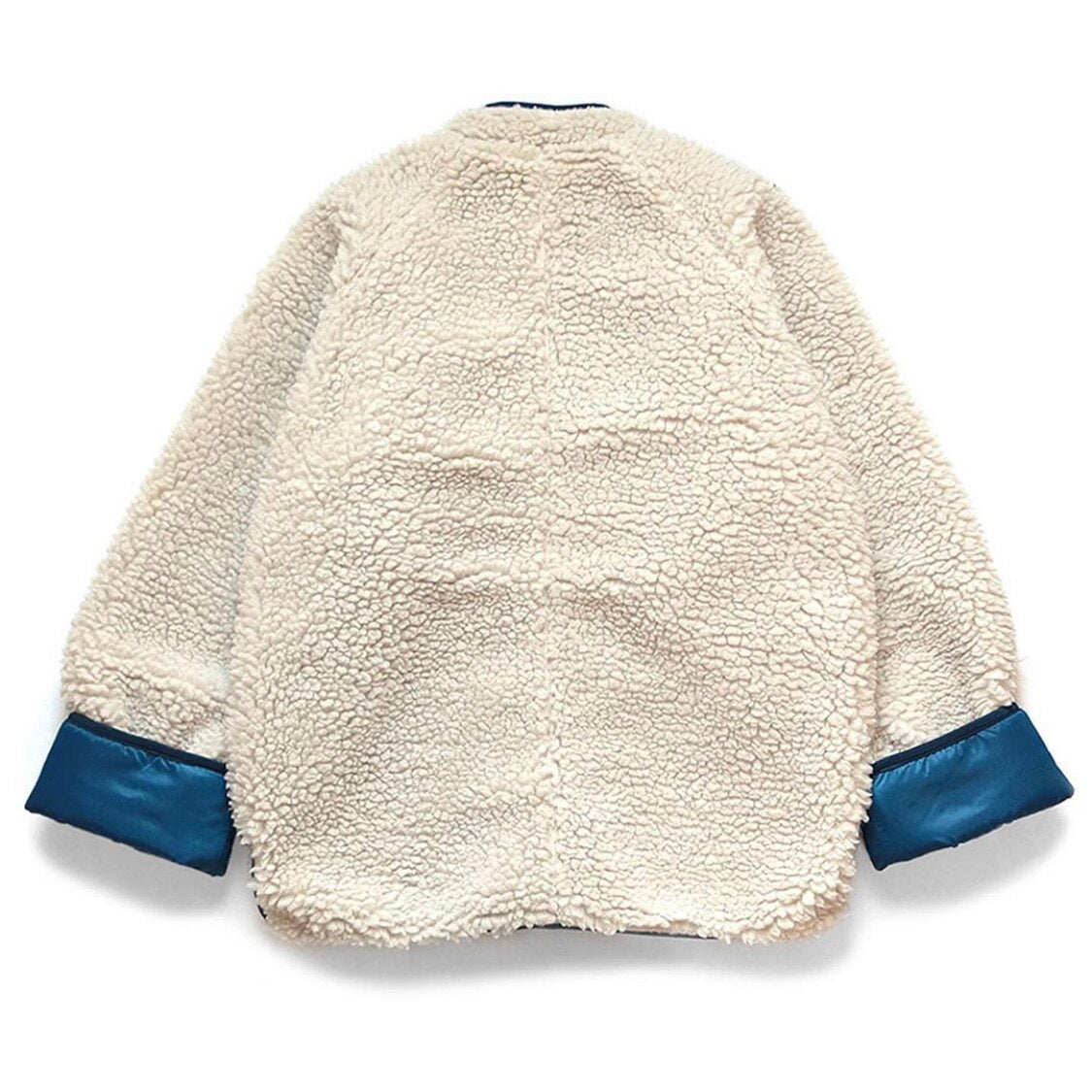 Japanese Artisan Tang Suit Fleece Jacket – Oversized Lamb Wool Lined Unisex Coat