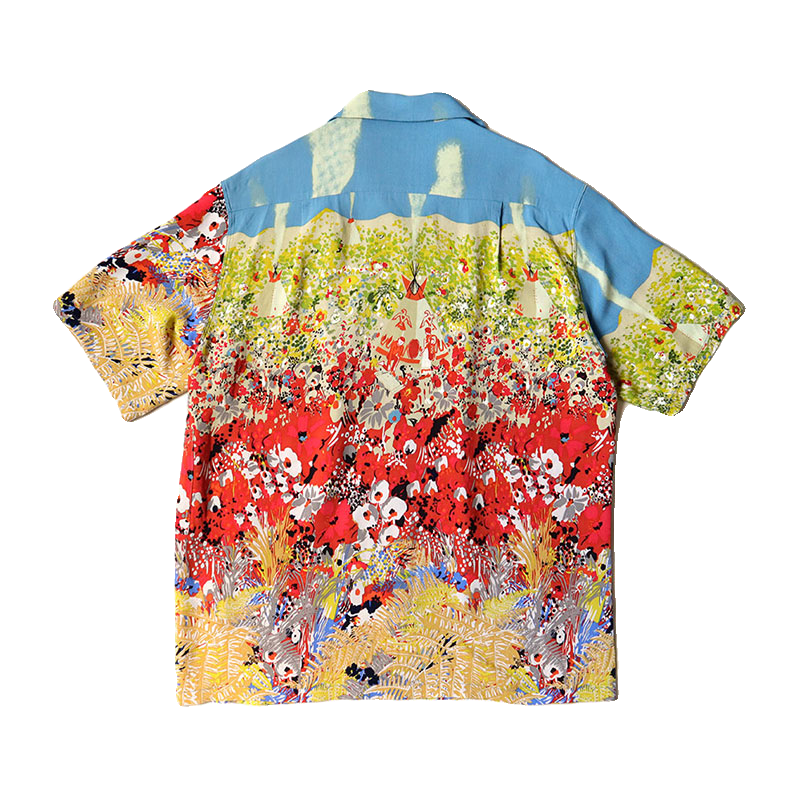 unisex floral print Japanese all-over casual short-sleeved shirt