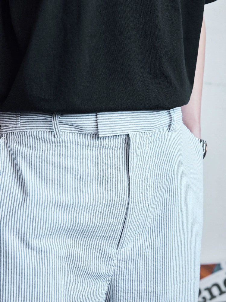 seersucker shorts, trousers, casual stripes, summer youth, ivy and ivy shapes are versatile