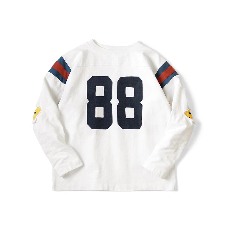 Japanese digital color matching four-eye printing round neck long-sleeved T-shirt bottoming shirt